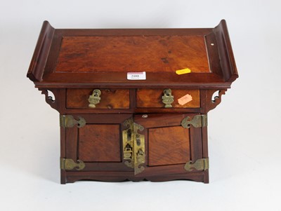 Lot 200 - An Asian rosewood and burr wood table-top...