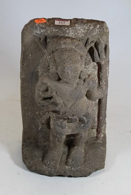 Lot 213 - A Peruvian style carved stone figure in the...
