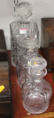 Lot 115 - A 20th century cut glass decanter, the faceted...