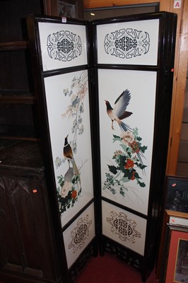 Lot 1100 - A contemporary Chinese lacquered four panelled...