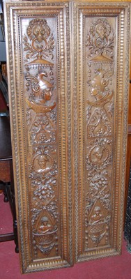 Lot 1104 - A pair of circa 1900 Continental relief carved...