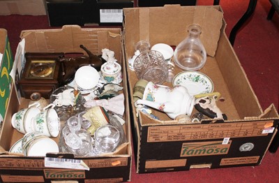 Lot 240 - Two boxes of miscellaneous china and glassware,...