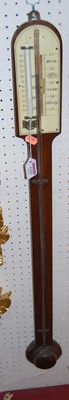 Lot 1122 - A circa 1900 mahogany stick barometer