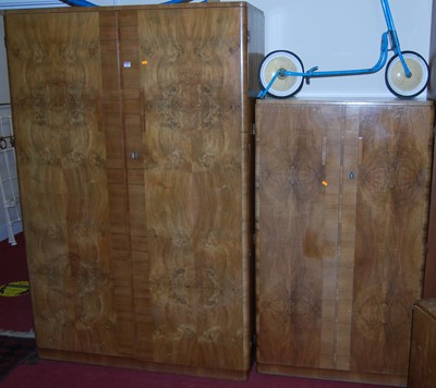 Lot 1165 - An Art Deco figured walnut and cross banded...