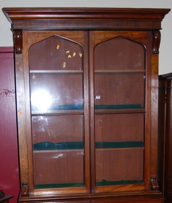 Lot 1179 - A Victorian mahogany twin door glazed upper...