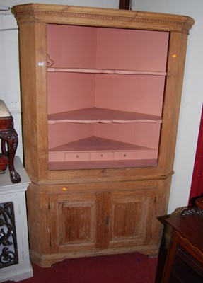 Lot 1181 - A 19th century pine freestanding corner...