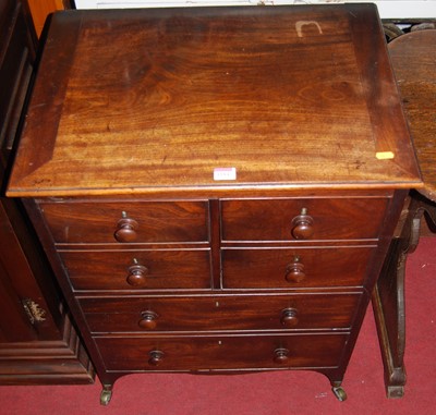 Lot 1184 - A 19th century mahogany hinge top chest...