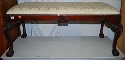 Lot 1186 - A Georgian style mahogany double stool, having...