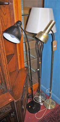 Lot 1191 - Three various contemporary metal standard lamps