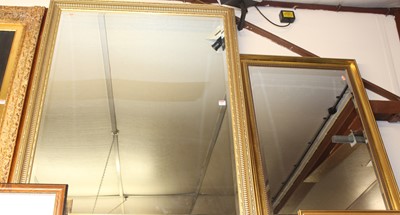 Lot 1007 - A reproduction gilt framed and bevelled...