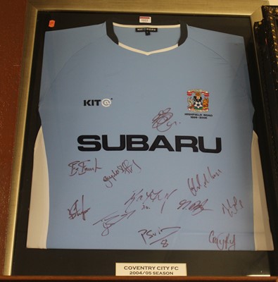 Lot 1022 - A framed and signed Coventry City football...
