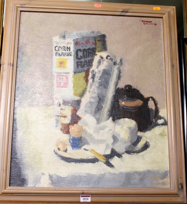 Lot 1026 - Stanley Golding - Breakfast, oil on canvas...