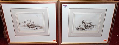 Lot 1032 - Mid-19th century school - Sheep in a landscape,...