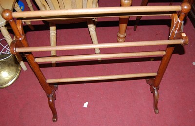 Lot 1198 - A Victorian mahogany towel rail (each...