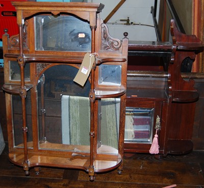 Lot 1202 - An Edwardian walnut mirrored hanging wall...