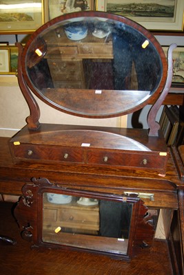 Lot 1230 - An early 20th century mahogany oval bevelled...