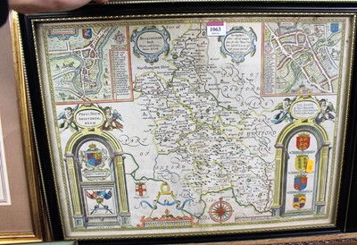 Lot 1063 - John Speed - County map of Buckinghamshire,...