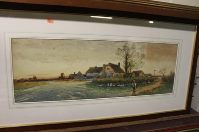 Lot 1074 - S. Sinclair - Timbered farmhouse with ducks...