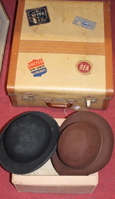 Lot 1078 - A Pioneer Luggage tan leather bound suitcase,...