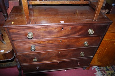 Lot 1257 - A 19th century mahogany chest of four long...