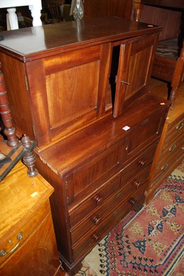 Lot 1260 - A 19th century mahogany secretaire chest, the...