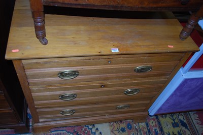 Lot 1262 - An Edwardian satin walnut chest of three long...
