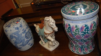 Lot 1270 - A contemporary Chinese glazed stoneware barrel...