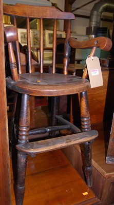 Lot 1285 - An early 20th century elm and beech child's...
