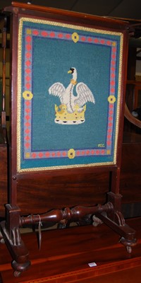 Lot 1293 - A Victorian mahogany and later needlework...