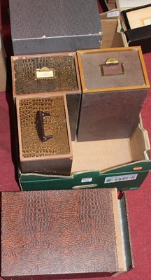 Lot 1088 - Five various desk top index filing drawers to...