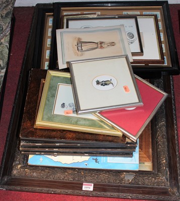Lot 1094 - Assorted pictures, prints, framed display of...