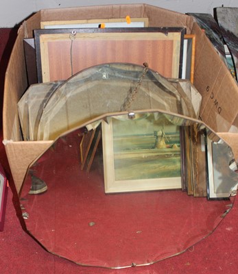 Lot 1095 - Three various unframed but bevelled wall...