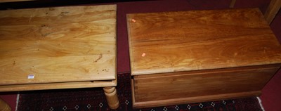 Lot 1308 - A contemporary Eastern hardwood blanket box, w....