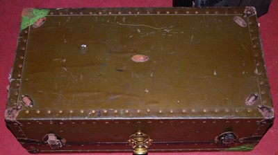 Lot 1309 - An early 20th century canvas and metal bound...