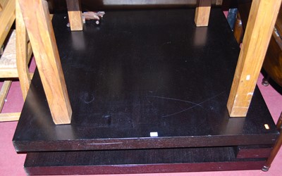 Lot 1316 - A large 1980s black ash low square section...