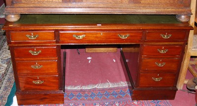 Lot 1322 - A late Victorian mahogany and green leather...