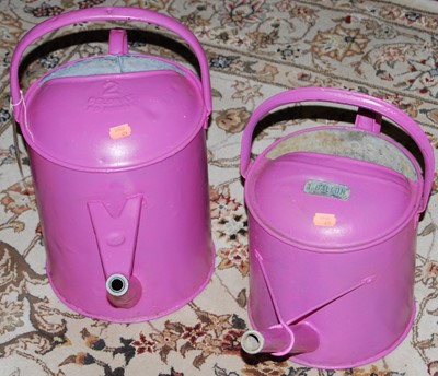 Lot 1325 - Two galvanised metal and later pink painted...