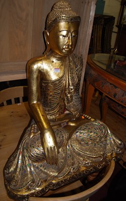 Lot 1337 - A large contemporary gilt decorated and colour...