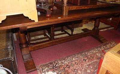 Lot 1351 - A large contemporary joined oak plank topped...