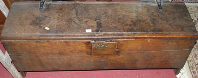 Lot 1356 - A circa 1700 provincial boarded oak six plank...
