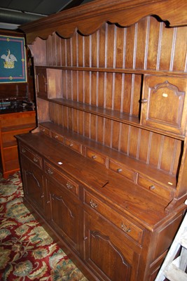 Lot 1358 - A contemporary joined oak dresser, the...
