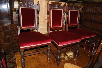 Lot 1362 - A set of six late Victorian mahogany and...