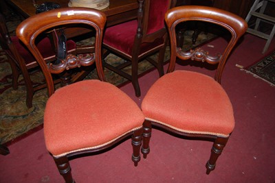 Lot 1369 - A set of six mid-Victorian mahogany balloon...