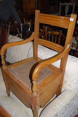 Lot 1380 - An Edwardian satin walnut commode chair, width...