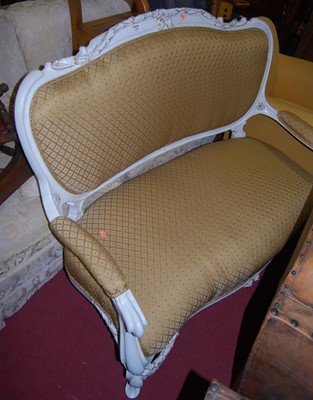 Lot 1384 - A Louis XV style white painted and gilt...