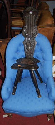Lot 1389 - A Victorian mahogany framed and later floral...