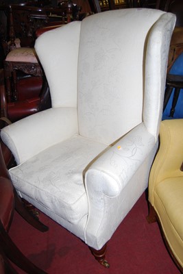 Lot 1395 - A contemporary mahogany framed and cream...