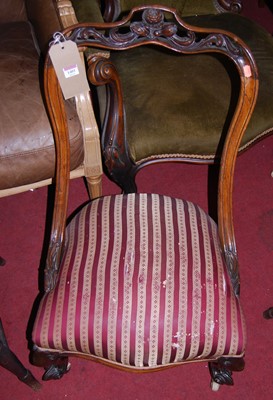 Lot 1401 - An early Victorian carved rosewood framed and...