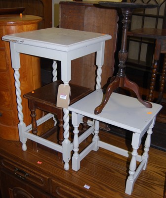Lot 1415 - A 1920s and later grey painted barley twist...