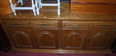 Lot 1417 - A large contemporary Belgian oak sideboard,...